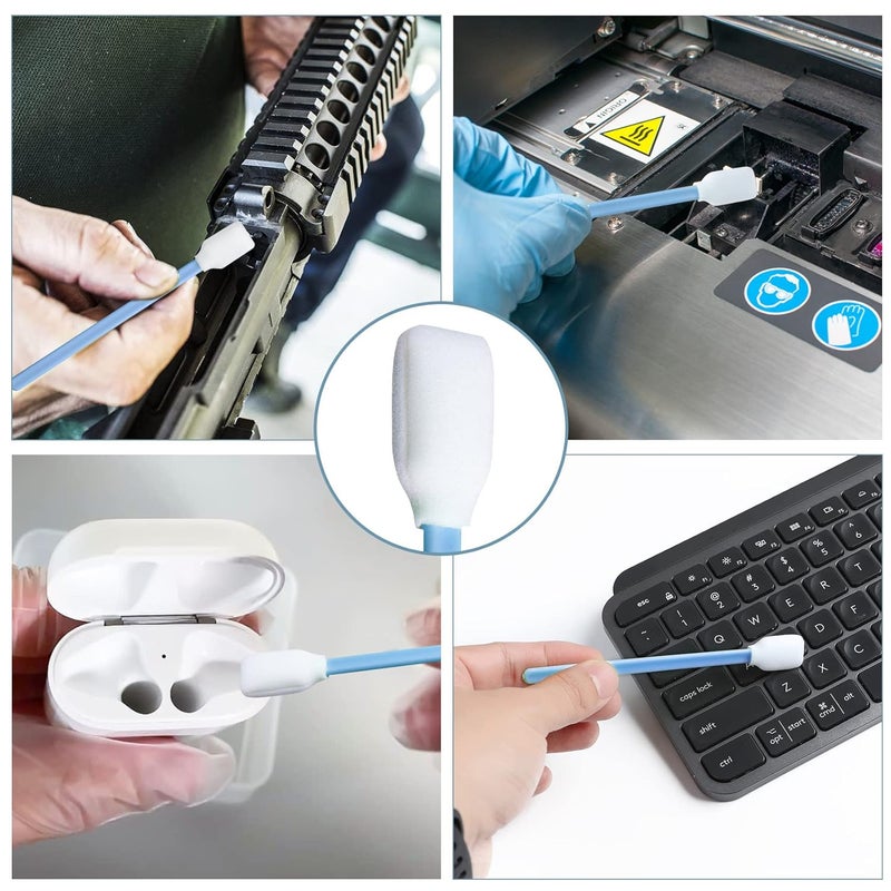 BIHYM Foam Printer Cleaning Swabs Sticks - Square Lint-Free Foam Tip Swab for Camera, Inkjet Printer, Painting, Optics Lens Equipment (100PCS) - Image 5